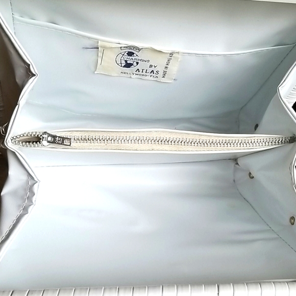 Vintage Princess Charming by Atlas Woven Wicker Rattan Floral Design Box Handbag - Picture 7 of 16